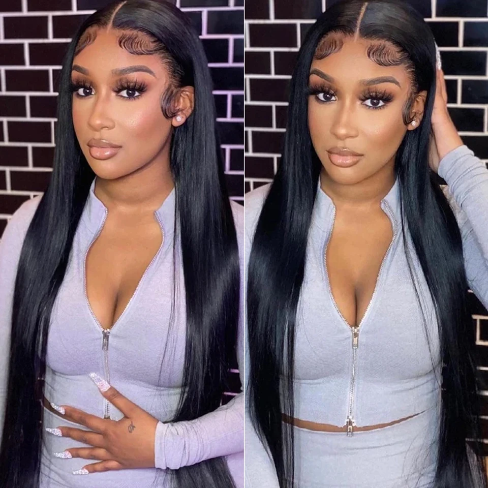 HD Lace Frontal Human Hair Wigs 13x6 Straight Brazilian 150% Straight Transparent Lace Front Wigs PrePlucked 13x4 Lace Front Wig