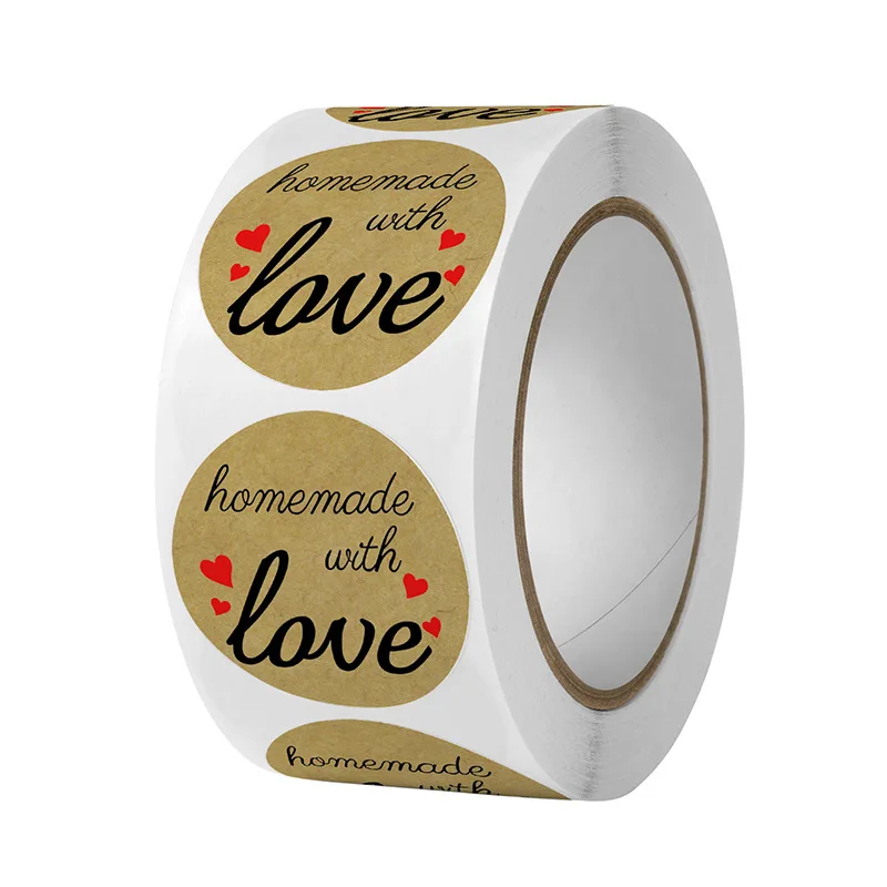 

Amazon speed sell tong kraft paper baking cookies bread checking WITH LOVE sticker adhesive labels kawaii stationery stickers