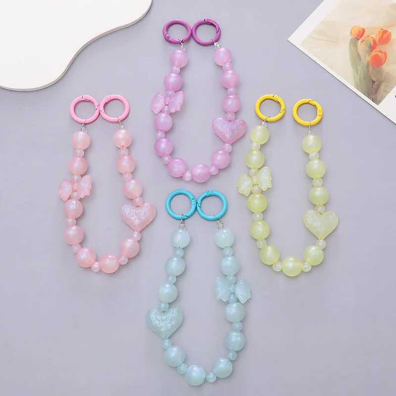 

Matte Beaded Mobile Phone Lanyard Phone Case Hanging Rope Handheld Chain Beads Phone Case Hanging Accessories