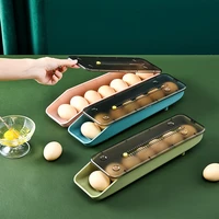 refrigerator fresh egg holder basket automatic rolling egg storage box thickened large capacity egg tray kitchen accessories