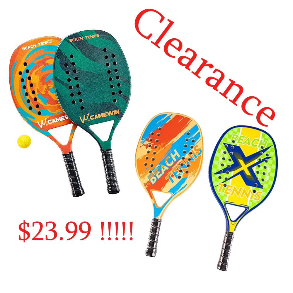 

High Quality Carbon and Glass Fiber Beach Tennis Racket Soft Face Tennis Racquet with Protective Bag Cover