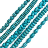 synthetic blue pine stone pumpkin beads jewelry for diy making necklace bracelet earring abacus wheel shape beaded accessories