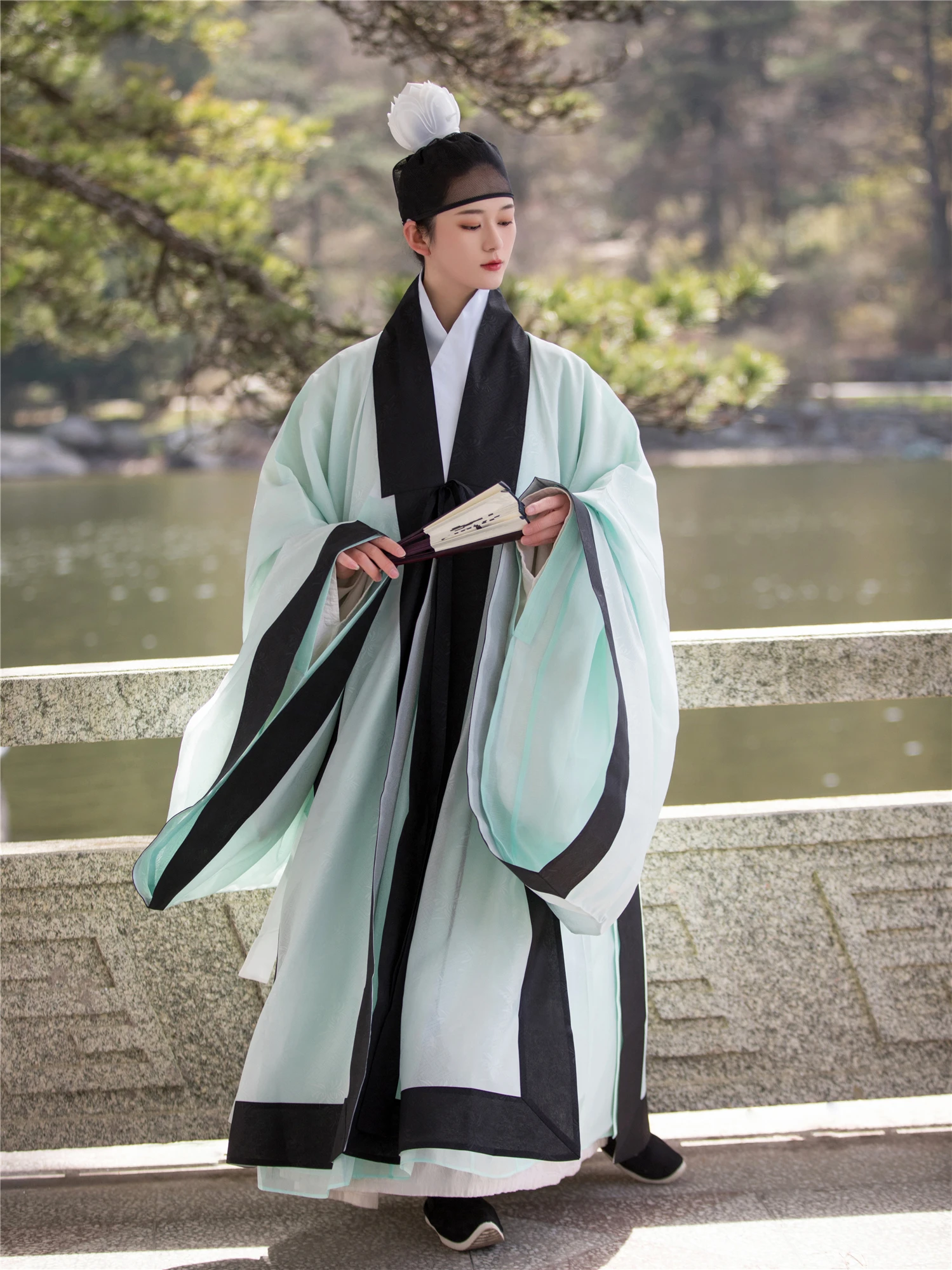 Ханфу Традиционный китайский костюм Мин Мужской кунг-фу Тай Чи Халат Костюм