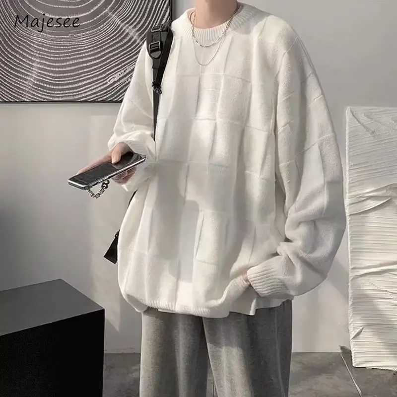 Осенние свитера мужские мешковатые простые в японском стиле Harajuku универсальный