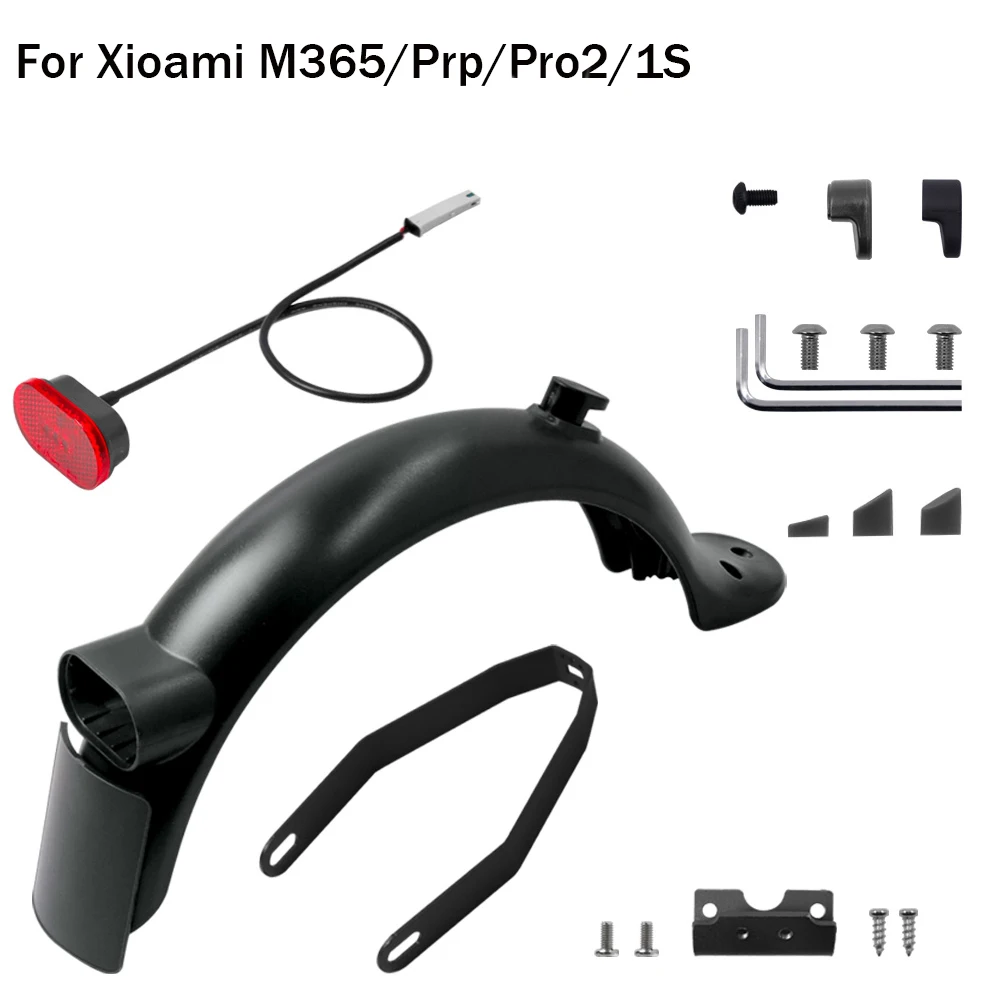 

Electric Scooter Fender for Xiaomi M365 Pro2 1S M187 pro Version Rear Mudguard Kit Tire Splash with Rear Taillight Back Guard