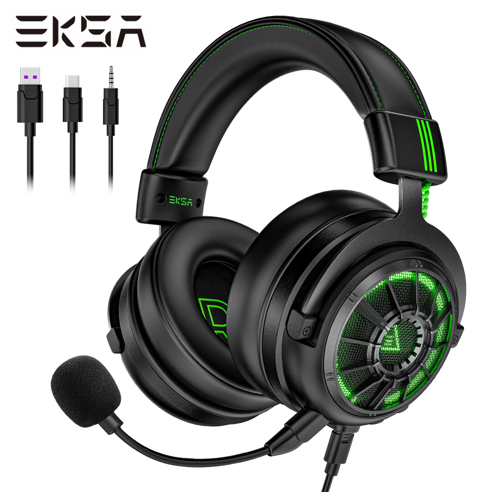 

Gaming Headphones for PC/Xbox/PS4 EKSA E5000 Pro Wired Headser Gamer 7.1 Surround Earphones with Mic ENC Call Noise Cancelling