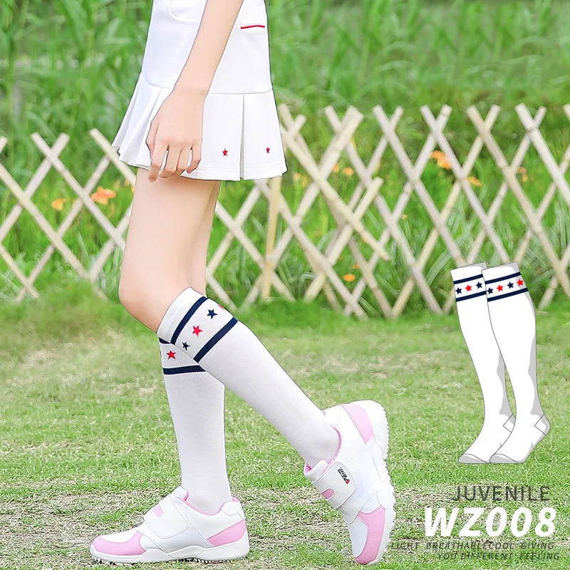 PGM Kids Golf Socks High Thin Soft Breathable Thight Stocking Girl Sport Socks Legging for Golf Tennis Fitness Bicycle WZ008