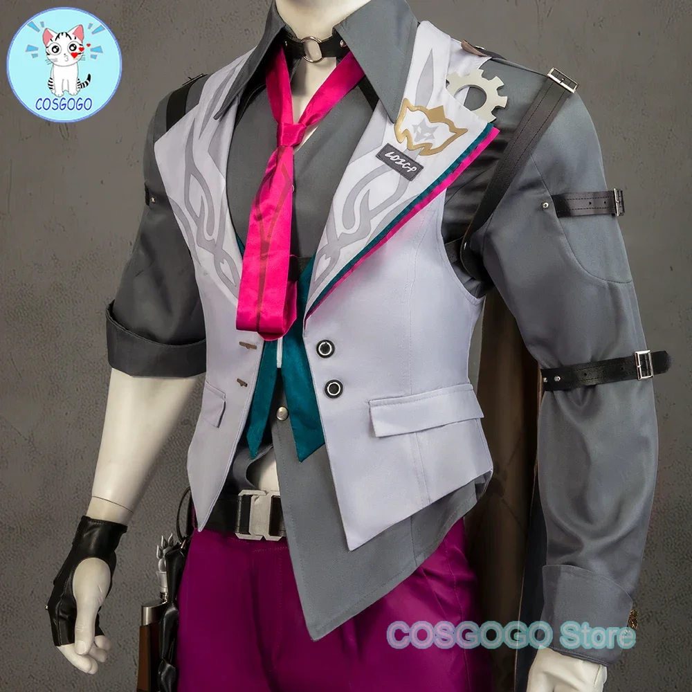 Костюм для косплея хонькай звезда рельс Галлахер парик брюки рубашка жилет