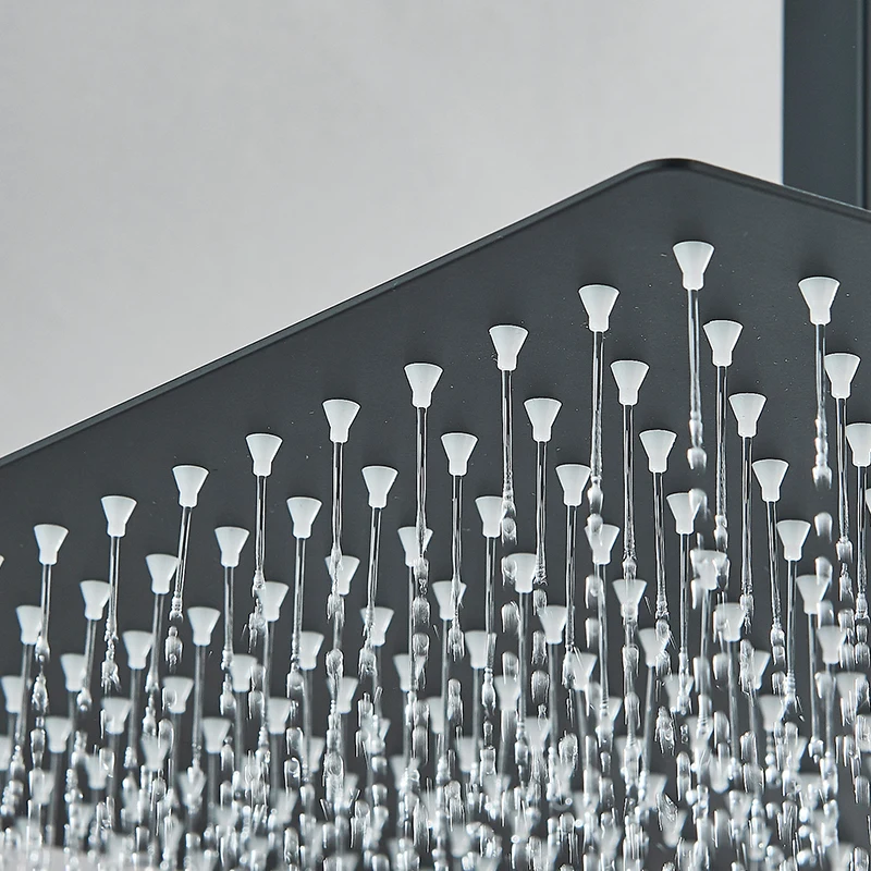 Матовая Черная Насадка Для Душа Квадратная 8/10/12 Дюймов Вращающаяся