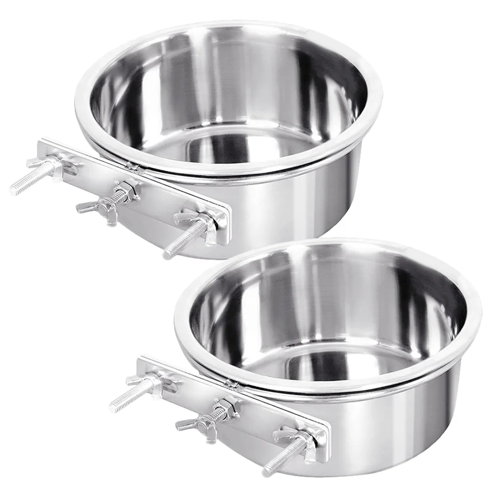 

Dog Food Bowl Pet Stainless Steel Cat Anti-overturn Container Kitten Water Wear-resistant Puppy Convenient Hanging Bowls