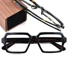 Очки HDCRAFTER мужские Оптические для близорукости, в винтажном стиле, в квадратной оправе, оверсайз, из ацетата, прозрачная оправа