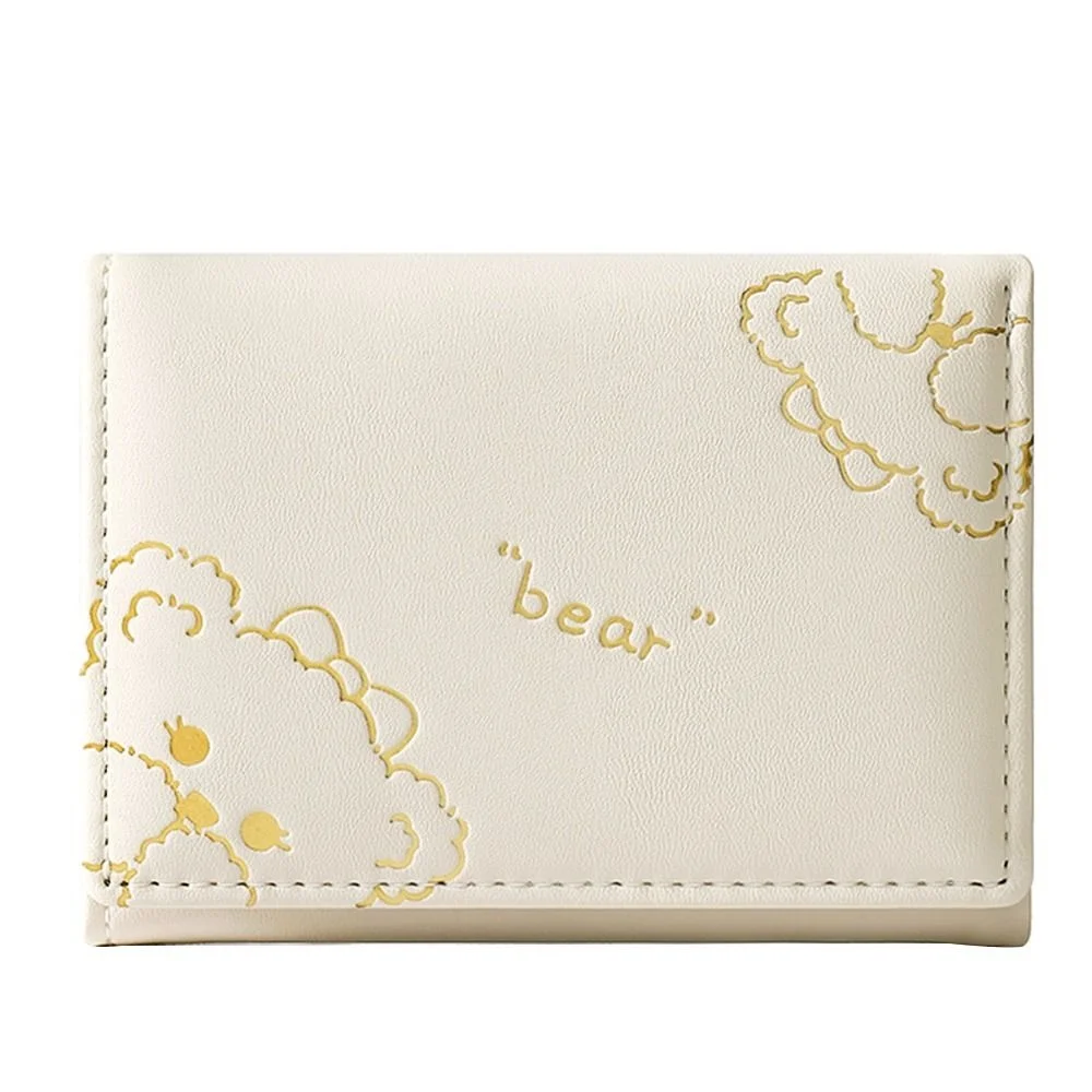 

Women Cute Bear Design 3 Fold PU Leather Short Wallets Small Money Bag Purses Card Holder Fashion Clutch Bag