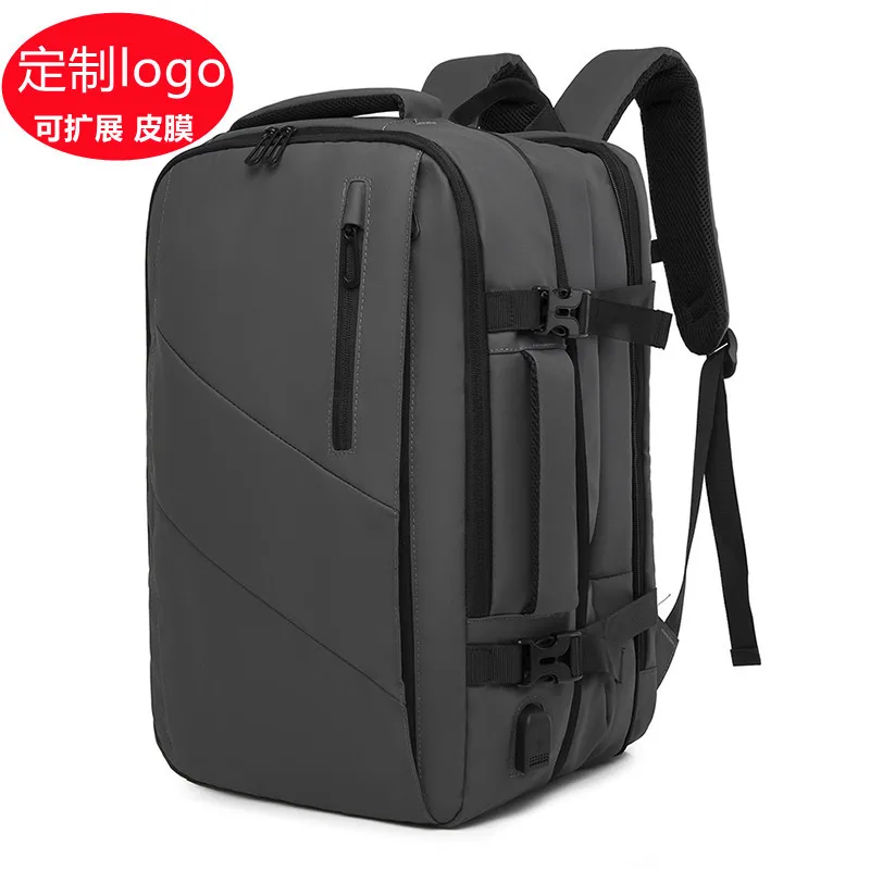 Backpack multi-function portable backpack travel large capacity backpack leather film expandable backpack laptop accessories