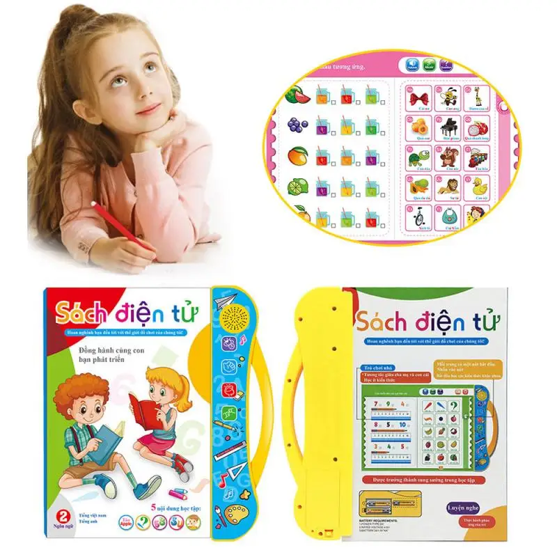 

Vietnamese Russian English Smart Point Reading Learning Machine E-Book Children's Toys Intelligent Early Babies Christmas Gifts