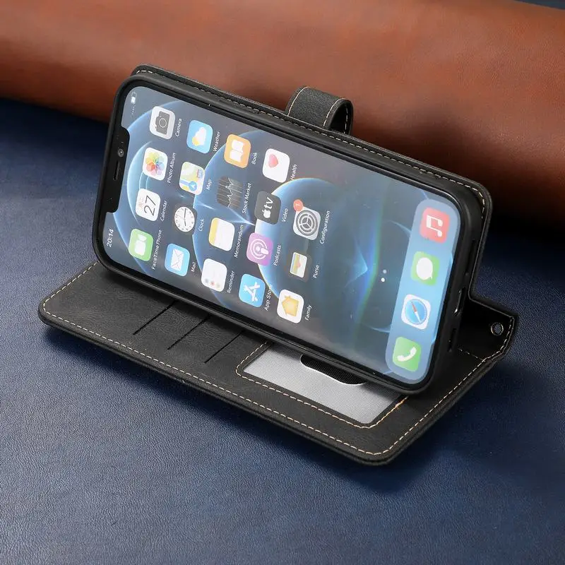 Роскошный кожаный чехол-бумажник для iPhone 13 12 Mini 11 Pro Max чехол-книжка XR XS X 6 6s 7 8 Plus SE