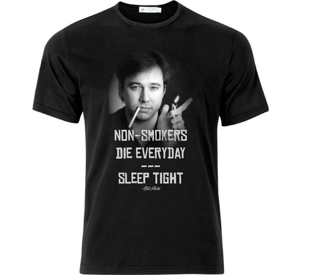 Черная футболка с надписью Bill Hicks для некурильщиков |