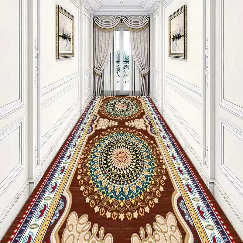 

Morrocan Flower Living Room Rugs Long Corridor Hallway Carpets Crystal Velvet Non-Skid Doormat Entrance Kitchen Mat Bedroom Rug