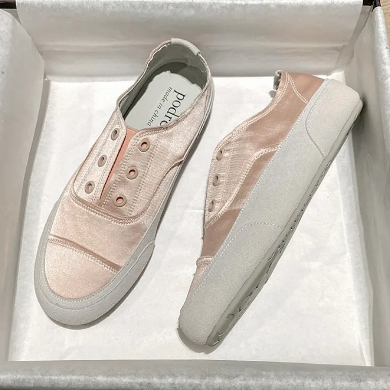 Женские Спортивные Слипоны На Плоской Подошве Однотонная Удобная Повседневная