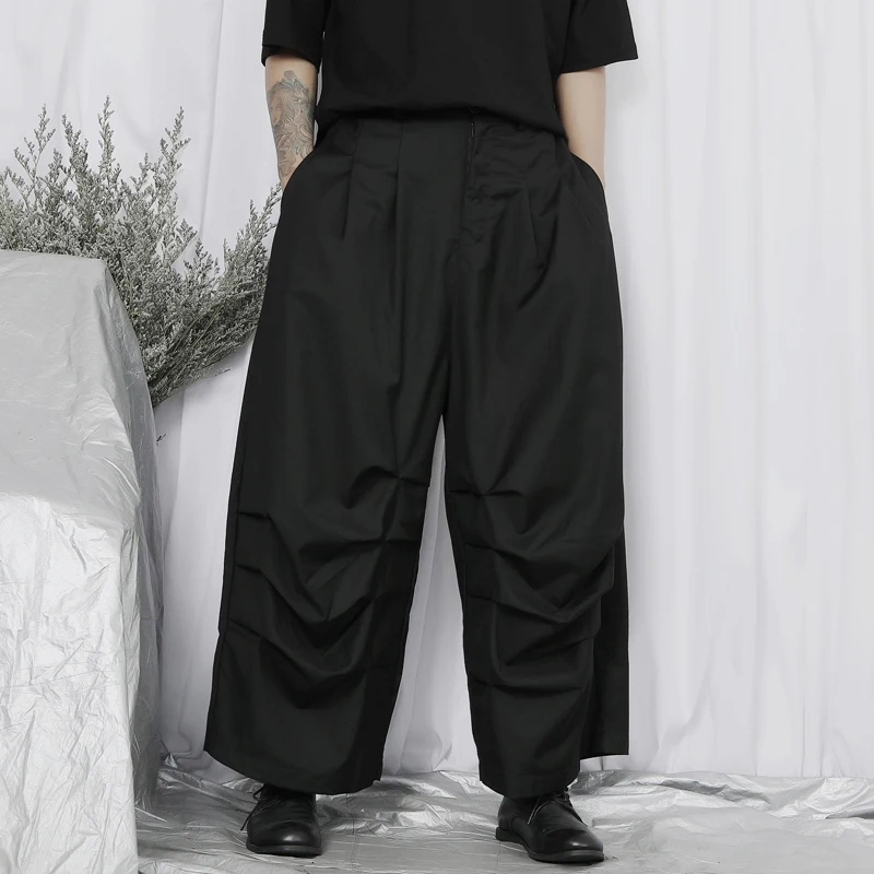 Men's Wide Leg Pants Spring And Autumn New Dark Casual Straight Vertical Casual Fashion Large Pants