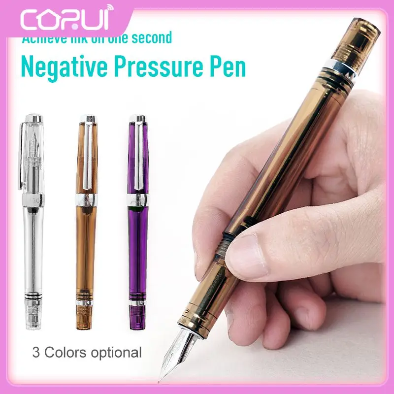 

0.38/0.5MM EF/F Nib Transparent Vaccum Fountain Filling Fountain Pen for Art Creation Painting Font Design Student School Office