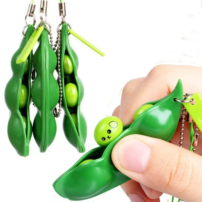 

Squeezing Peas for Decompression and Ventilation; Squeezing Peas for Creative Decompression and Relief; Pea Pod Keychain Toy