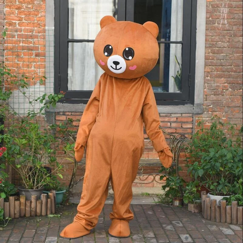 Милый костюм-талисман с медведем для карнавальных мероприятий животными
