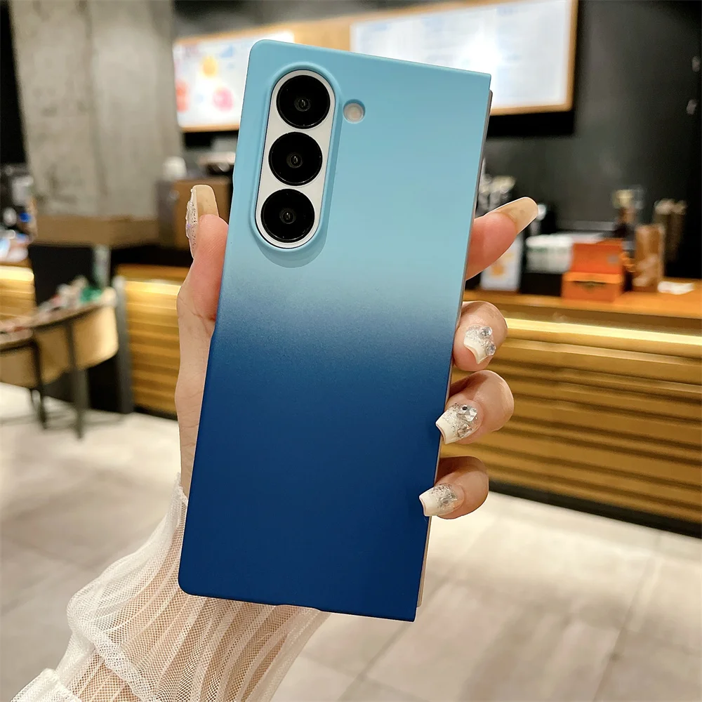 Чехол для телефона Z Fold 6 5 двухцветный градиентный матовый чехол Samsung Galaxy fold 4