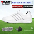 Кроссовки для гольфа PGM женские, маленькие белые, водонепроницаемые дышащие, на шнуровке, Нескользящие, с шипами