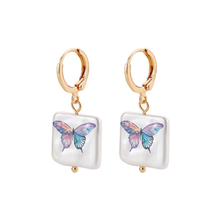 

Women's Fashion Square Butterfly Dangle Earrings Cocktail Party Rose Flower Drop Earrings Bridal Wedding Jewelry Gifts