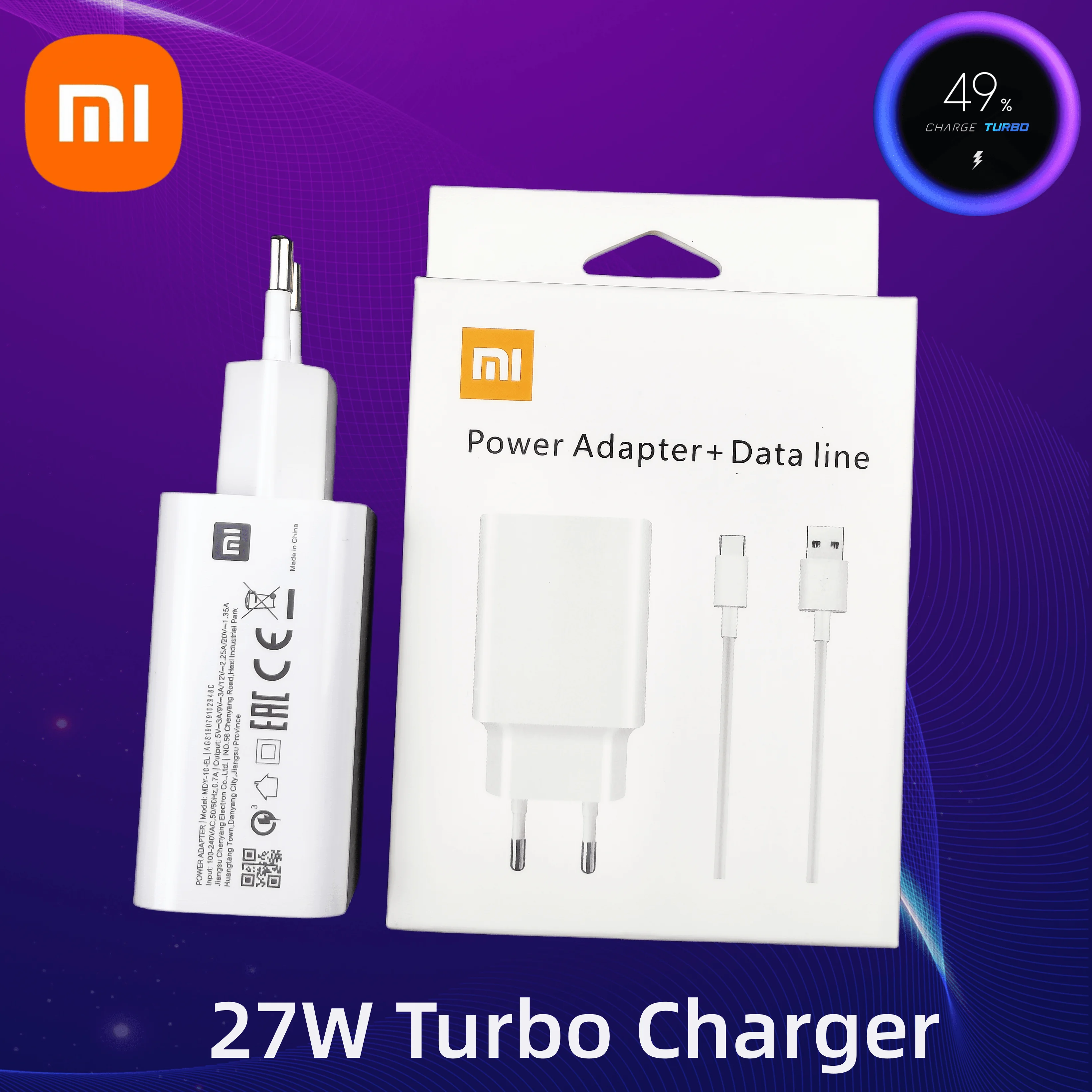 Зарядное устройство Xiaomi 27 Вт, оригинальное быстрое зарядное устройство Mi 9 Pro QC4.0, Usb 3A, кабель Type-C, адаптер питания для XiaoMi 10T 9 8 Poco X3 Note 9 10