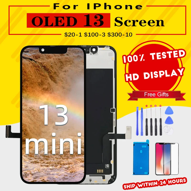 

100% Tested LCD Display For iPhone 13 Mini OLED Pantalla 3D Touch Screen No Dead Pixel Replacement incell For iPhone 13Mini LCD