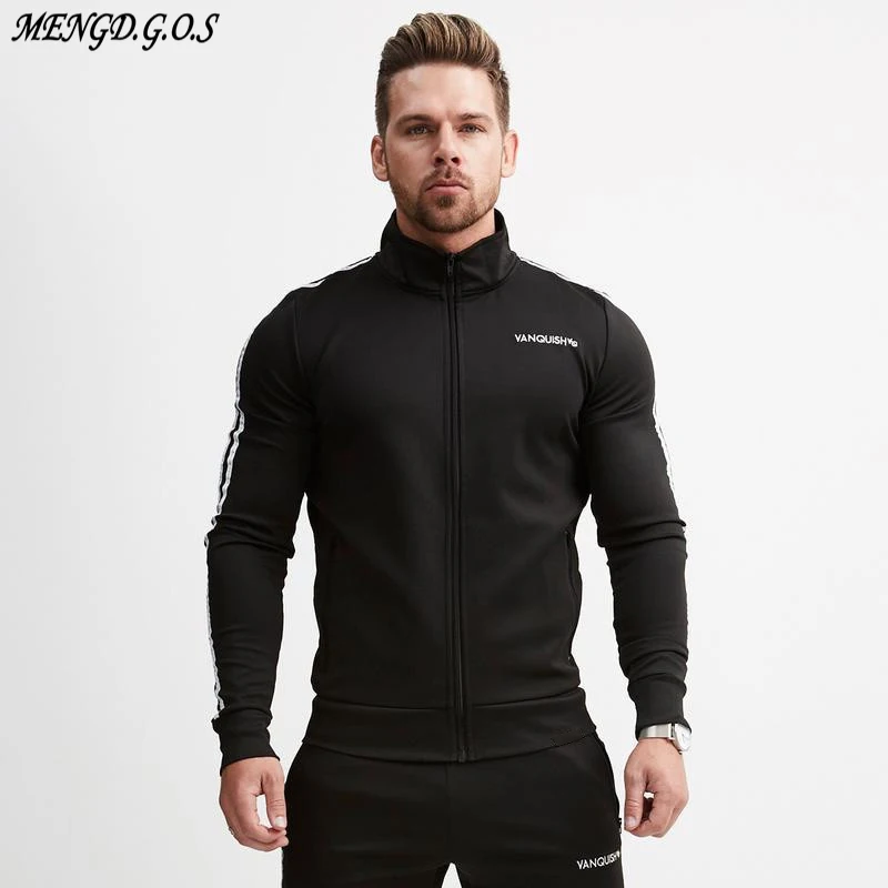 

Men's Clothing New Spring Autumn Zipper Men's Jacket Cotton Print Patchwork Casual Top Jogger Workout Fitness Sportswear