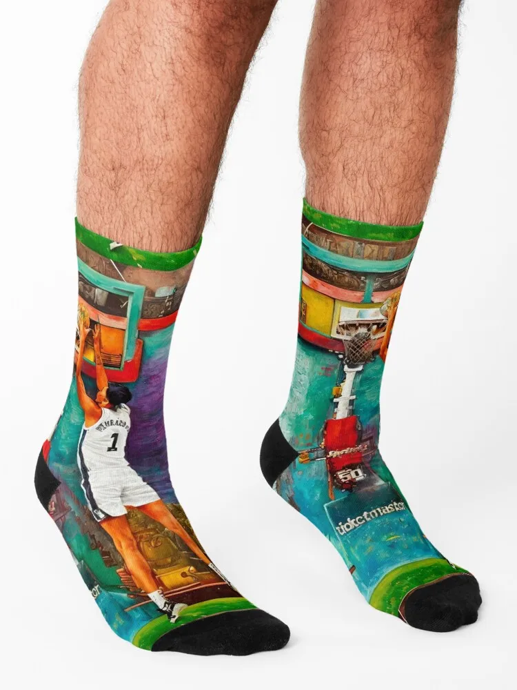 Художественные носки Victor Wembanyama хоккейные Спортивные Чулки до щиколотки крутые