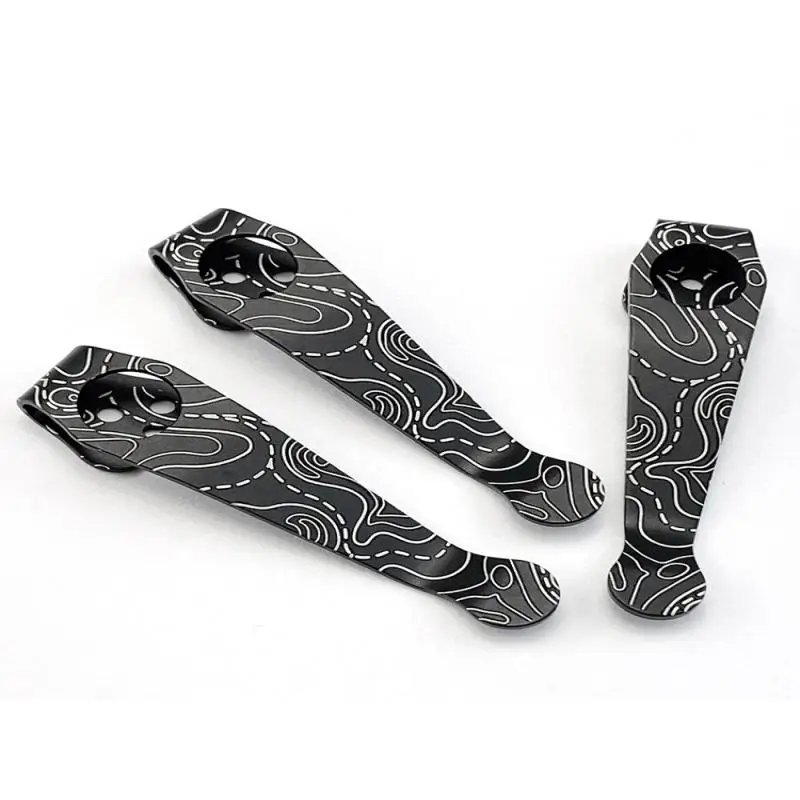 Фото Нож с ЧПУ с топографическим узором, титановый карманный зажим для Spyderco Paramilitary2 C81 C223 C10 C11 G10 Police Yojimbo2 Szabo №4