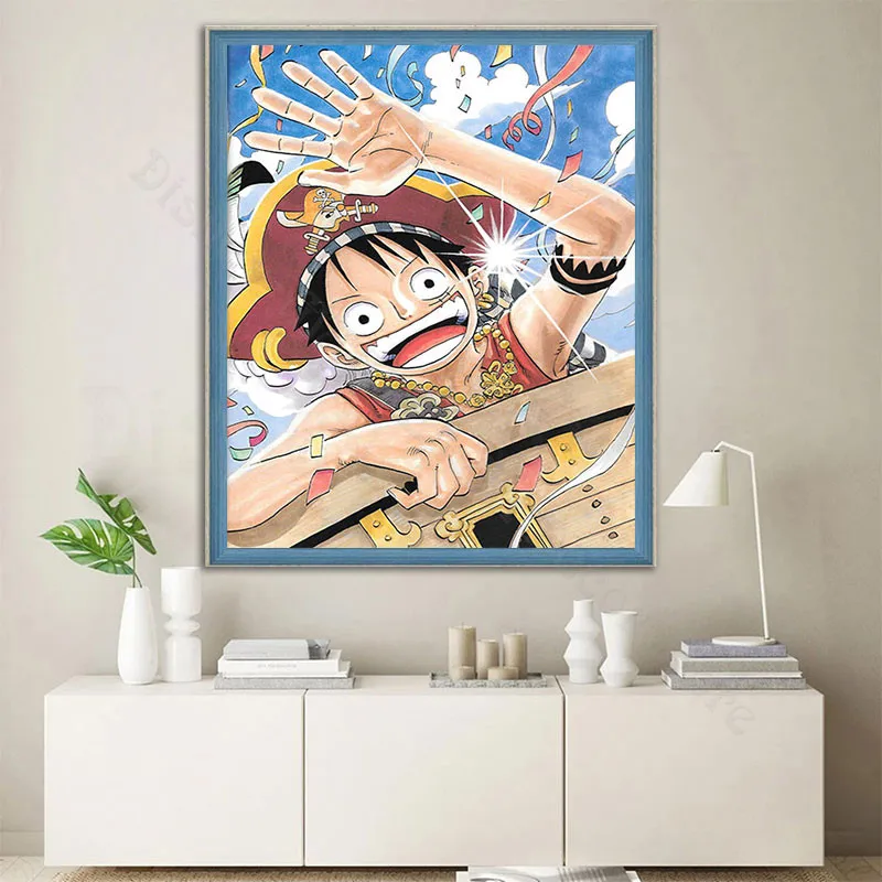 Алмазная живопись Bandai Oda Eiichiro's Young манга Набор для вышивки крестиком Luffy круглая