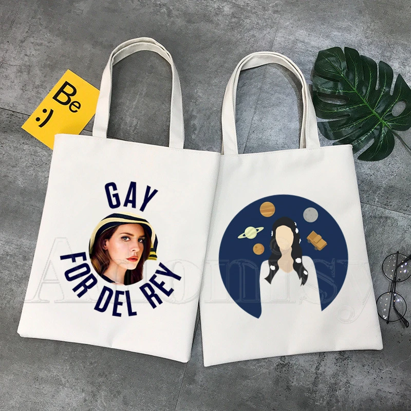 

Lana Del Rey Funny Shopping Bag Graphic Tote Harajuku Women Canvas Shoulder Bag Female Ulzzang Eco Large-Capacity