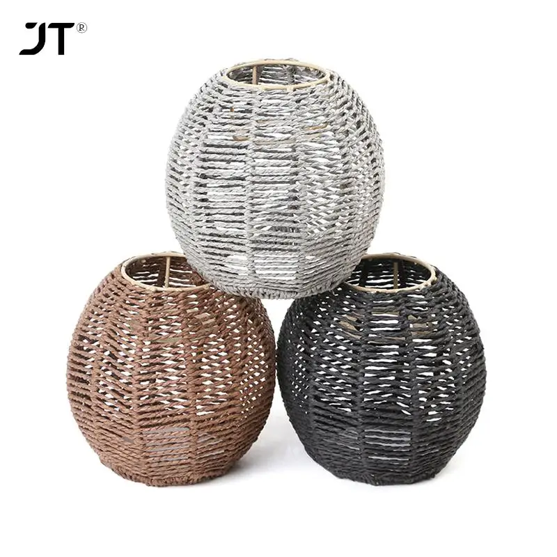 

1pcs Lamp Shade Lampshade Light Cover Woven Wicker Ceiling Rope Fixture Rattan Chandelier Pendant Weaving Fixtures Rustic Weave