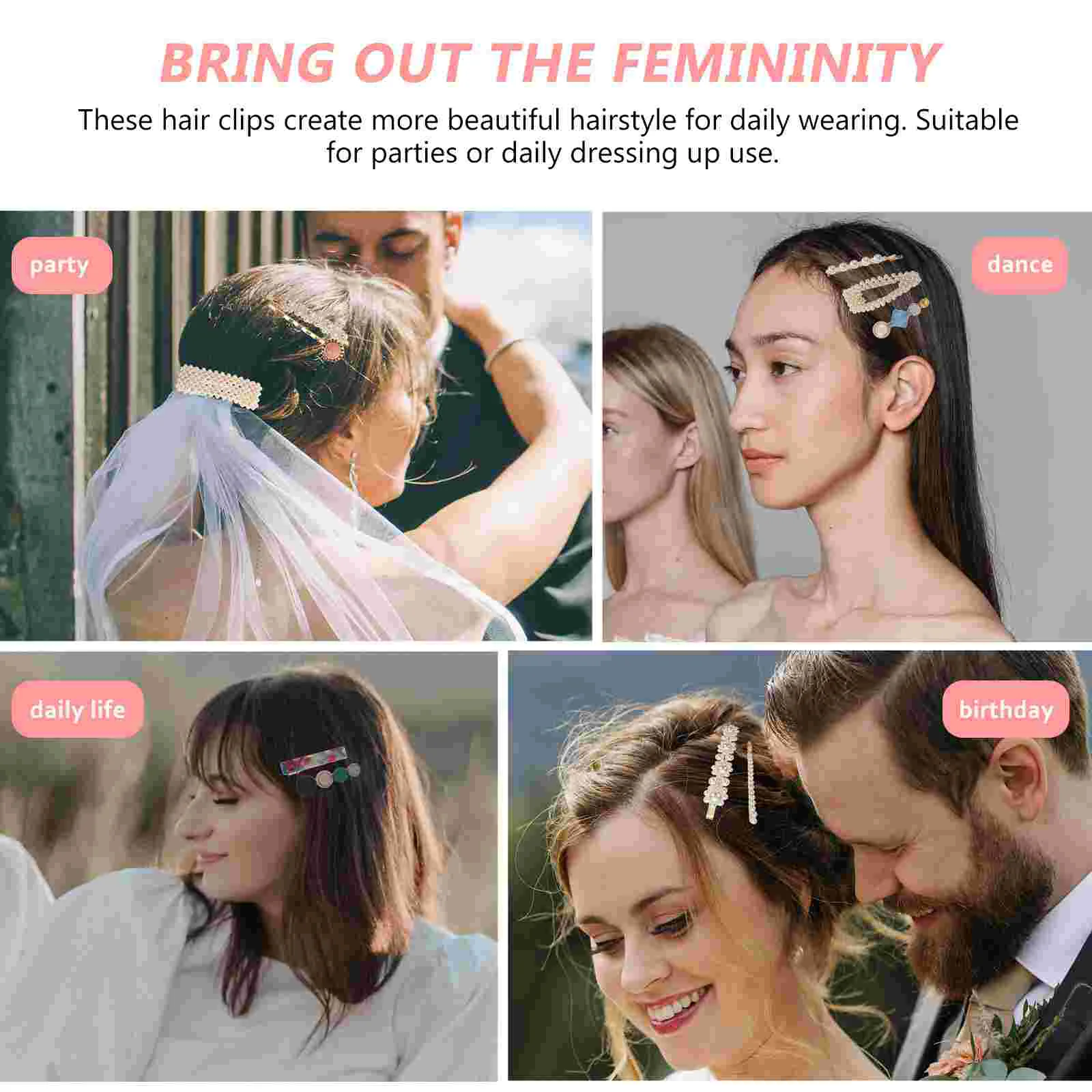 28 шт. набор заколок для волос с жемчугом декоры элегантные заколки изысканные