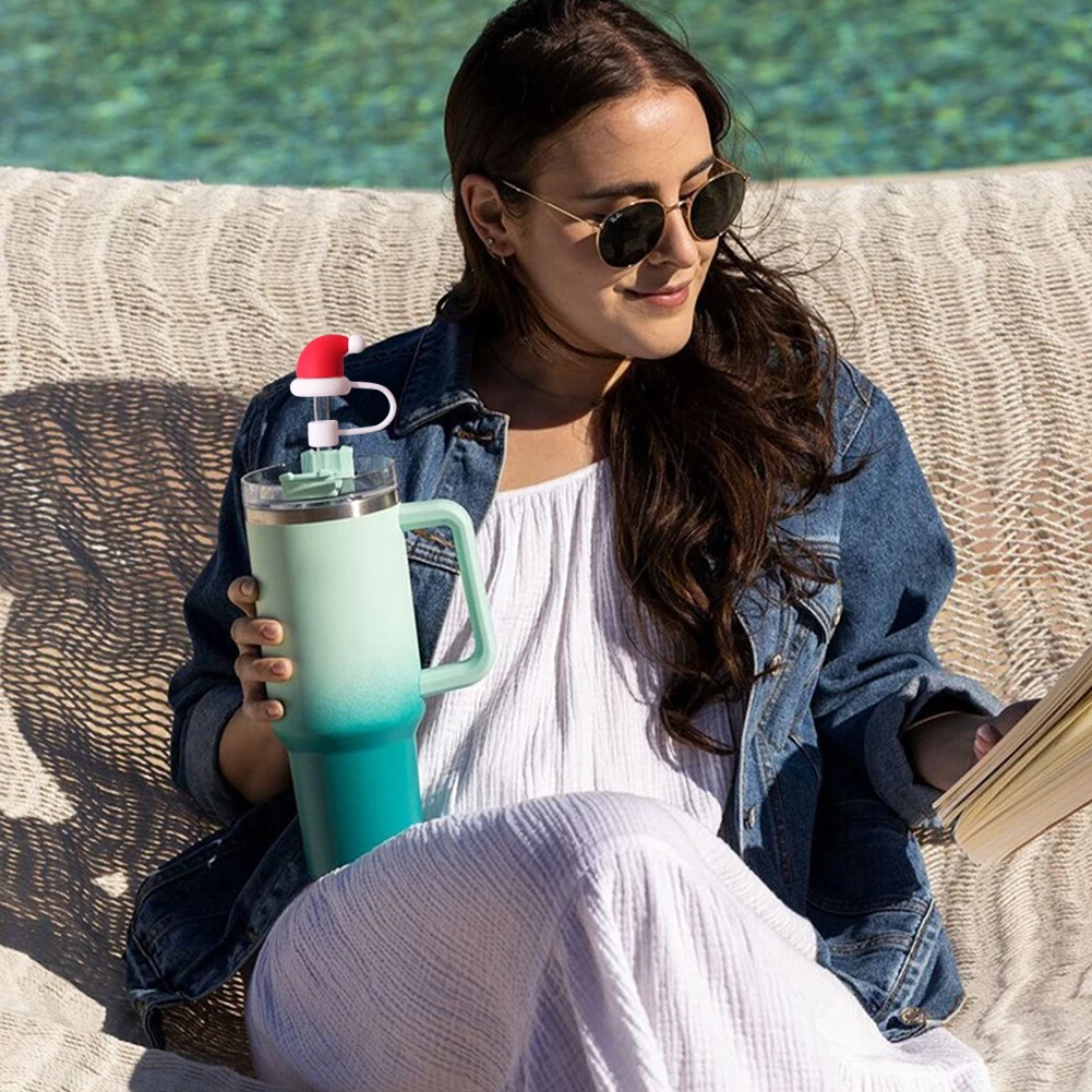 Рождественские соломенные чехлы из ПВХ 10 мм рождественские мультяшные насадки