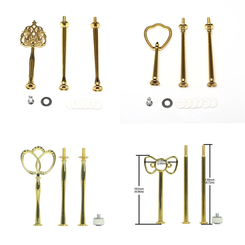

Cake Plate Stands Multistyle 2/3 Tier Plate Metal Handle Fitting Hardware Rod Tool Cake Plate Stand Wedding Birthday Cake Stand