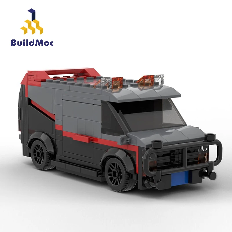 

BuildMoc Technical Car A-Team Van SWAT Team Truck High-Tech Building Blocks for Children MOC City Police Station Car Brick Toy