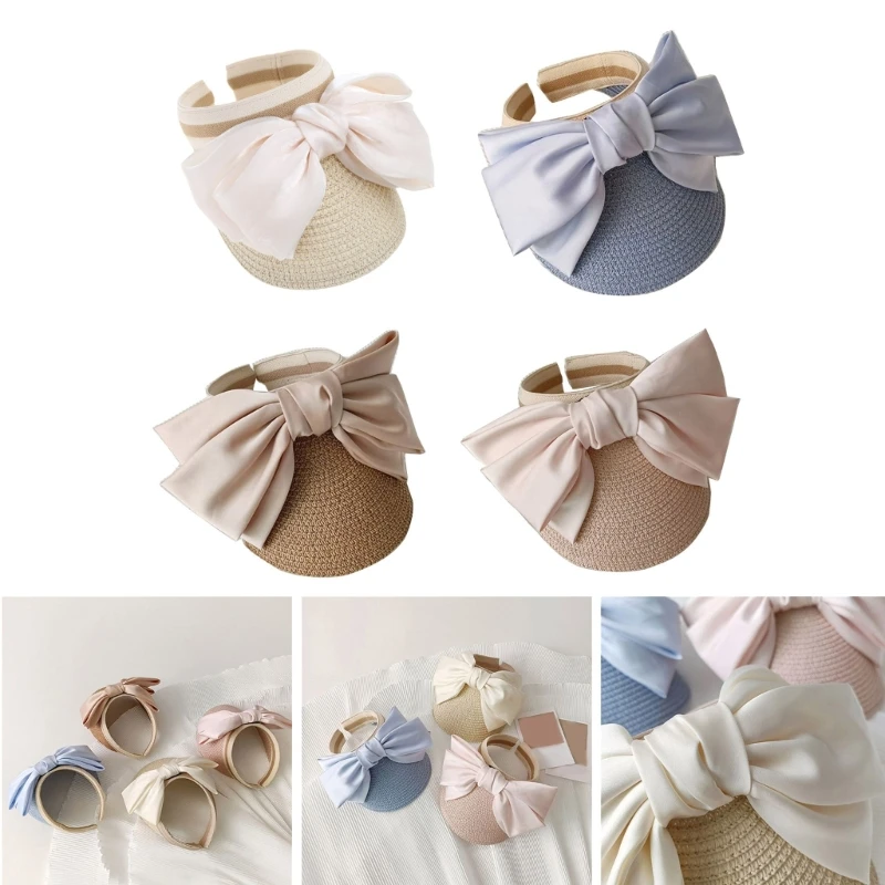 

Cute Infant Cap with Bowknot Baby Baseball Hat Rabbit Straw Hat Visor Cap Gift