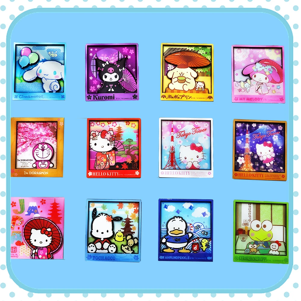 

Sanrioed магнит для холодильника Kawaii аниме My Melody Kuromi Hello Kitty японский стиль Сакура милые наклейки домашние украшения подарок для девочек
