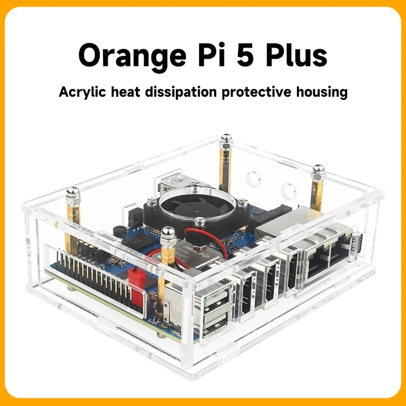 

Protective Shells Case Outer Shells for Orange pi 5Plus Development Board Acrylic Enclosure with/without Fan Accessories