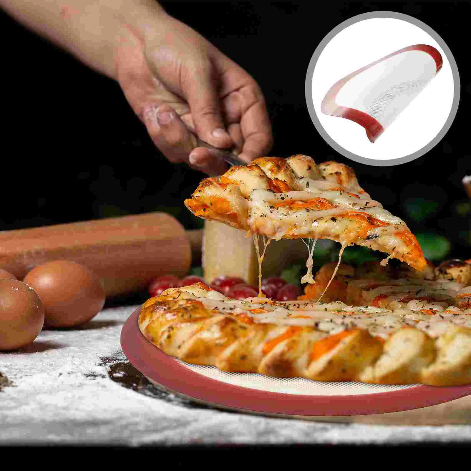 

Mat Baking Silicone Liner Pan Pastry Rolling Mats Sheet Cake Round Dough Non Stick Liners Oven Bread Fryer Air Pizza Reusable