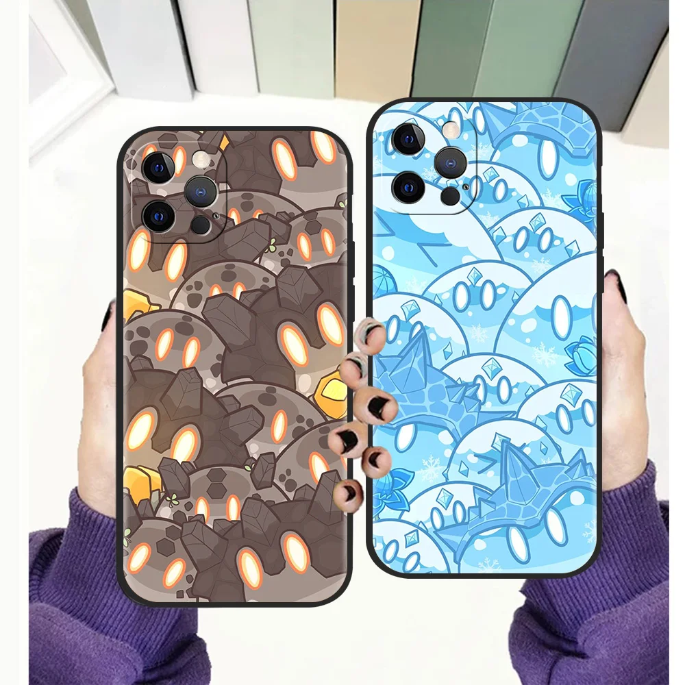

Cartoon Genshin Impact Cute Slimes Funda Phone Case For iPhone 13 14 12 11 Pro MAX XR X SE XS 7 8 Plus iPhone13 Silicone Cover