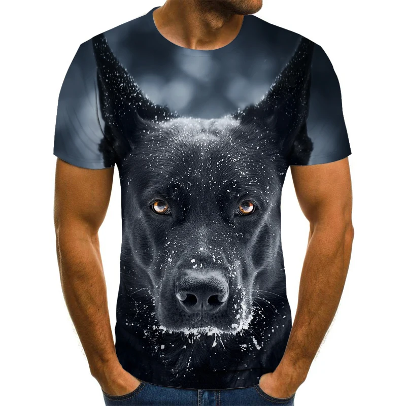 

New 3d Funny Dog Pattern Men's T-shirt Casual Tops Summer Fashion Print Men's O-neck Large Size Streetwear