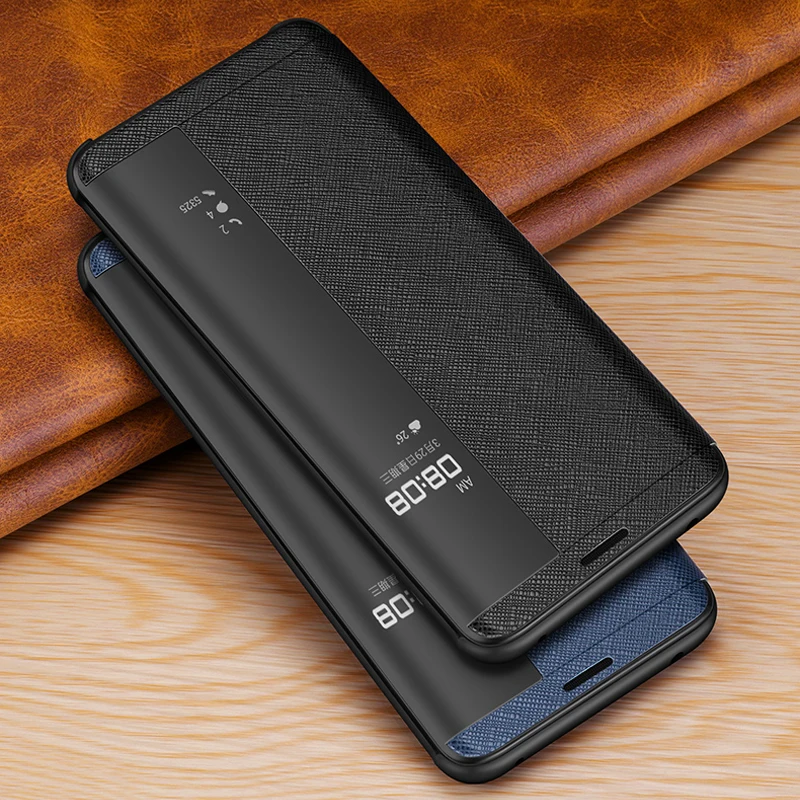 

Vintage Cross Genuine Leather Case For Huawei Mate 30 20 Rs 20x Pro Porsche Design Ultra Thin Smart Awake Sleep Flip Case Cover