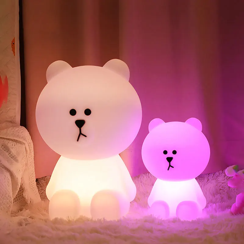 

3-color/7-color Big Bear Light Children's Bedroom Bedside Light Cute LED Atmosphere Light Living Room Floor Light Birthday gift
