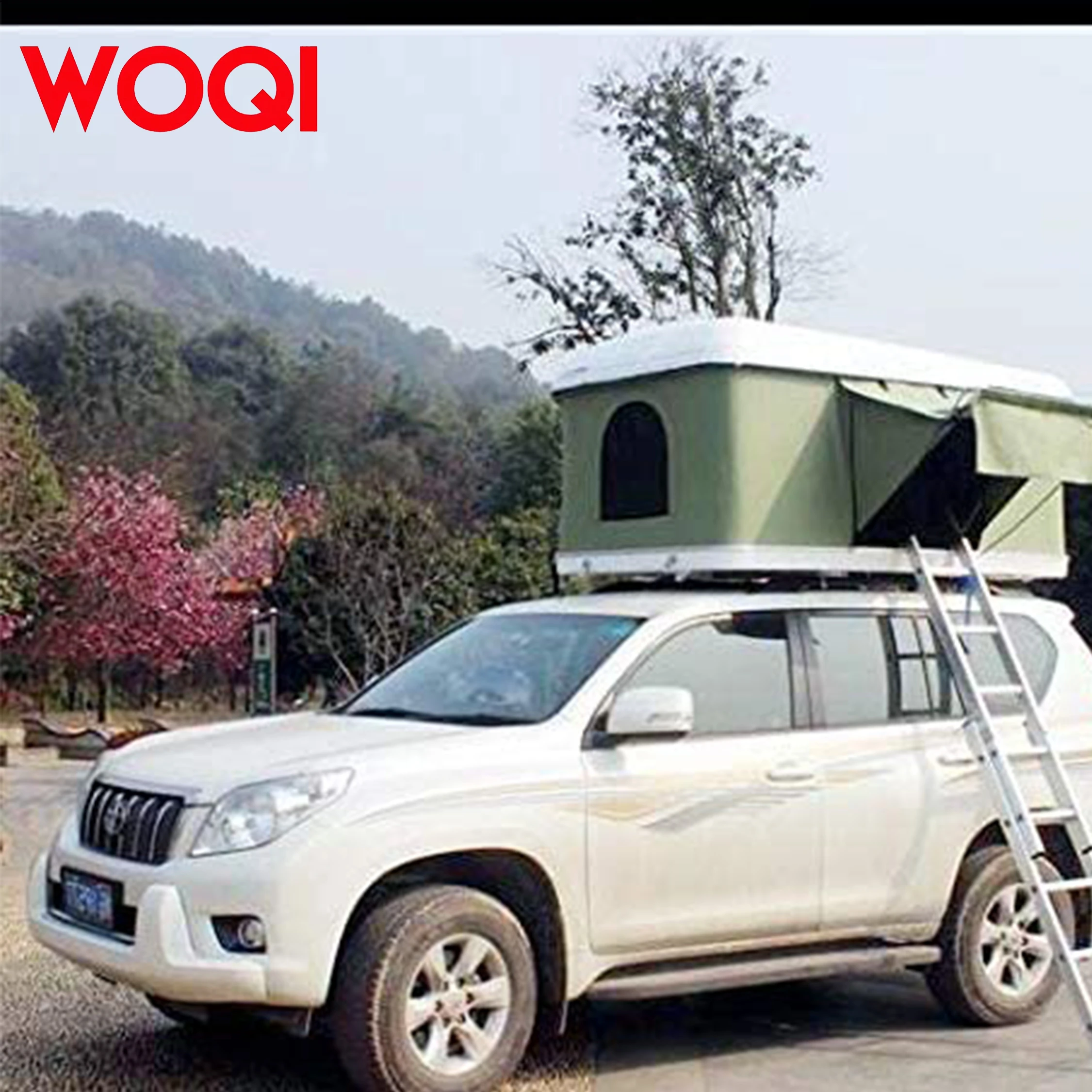 Фото Woqi Высокое качество 4*4 стекловолоконный жесткий корпус автомобильная палатка на крыше водонепроницаемый автоматический багажник на крышу на заказ два для кемпинга на 4 человека №3